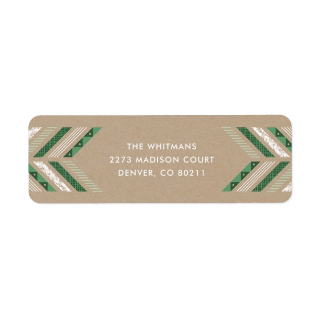 Herringbone Band Address Label - Klöver Returadress Etikett (Framsidan)