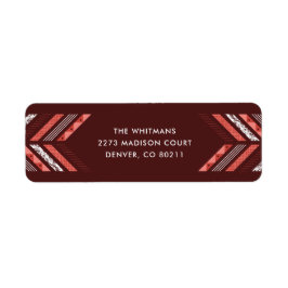 Herringbone Band Address Label - Maraschino Returadress Etikett