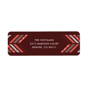 Herringbone Band Address Label - Maraschino Returadress Etikett