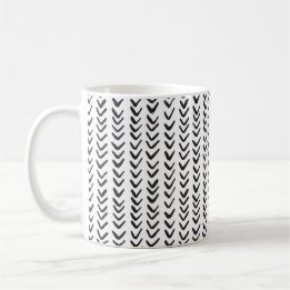 Herringbone Black & White Kaffemugg