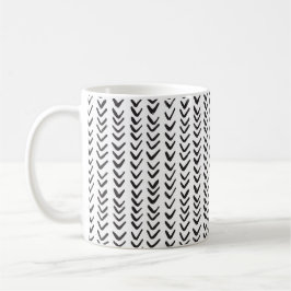 Herringbone Black & White Kaffemugg