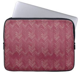 Herringbone Chevron Mönster Luxurious Red Laptop Fodral