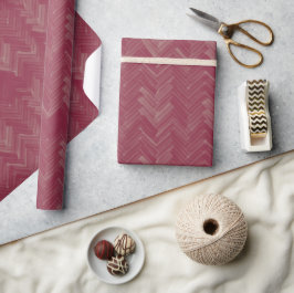 Herringbone Chevron Mönster Luxurious Red Presentpapper