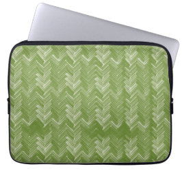 Herringbone Chevron Mönster om Forest Grönt Laptop Fodral