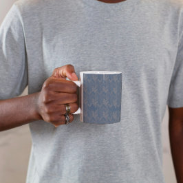 Herringbone Chevron Mönster Retro Blue Kaffemugg