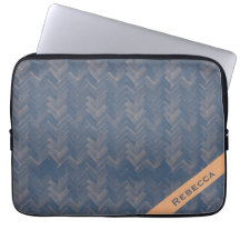 Herringbone Chevron Mönster Retro Blue Personal