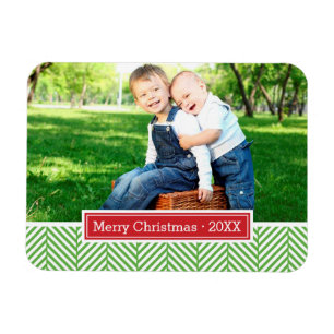 Herringbone Helgdag Monogram Photo Magnet