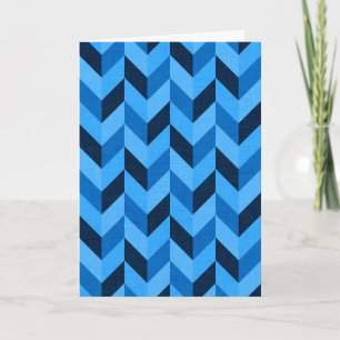Herringbone mönster i blått kort