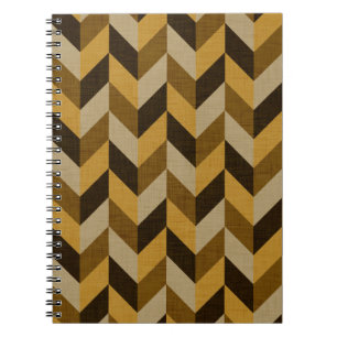 Herringbone mönster i guldbrunt & brunt anteckningsbok