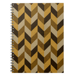 Herringbone mönster i guldbrunt & brunt anteckningsbok