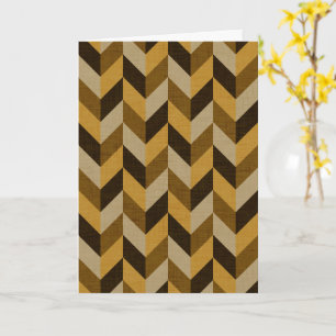 Herringbone mönster i guldbrunt & brunt kort