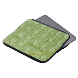 Herringbone Mönster om Forest Grönt Personal Laptop Fodral