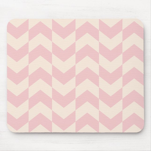 Herringbone Mönster  Rosa Mousepad Musmatta (Framsidan)