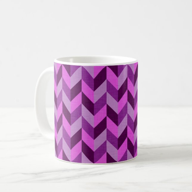 Herringbone mönster vid lila kaffemugg (Framsida vänster)