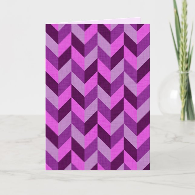 Herringbone mönster vid lila kort (Framsida)