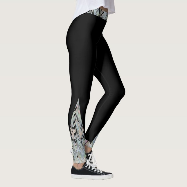 Herringbone Triangles - svart Leggings (Höger)