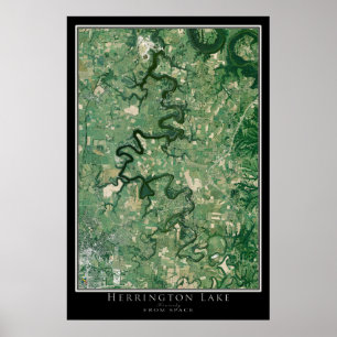 Herrington Sjö Kentucky Satellite Poster Karta