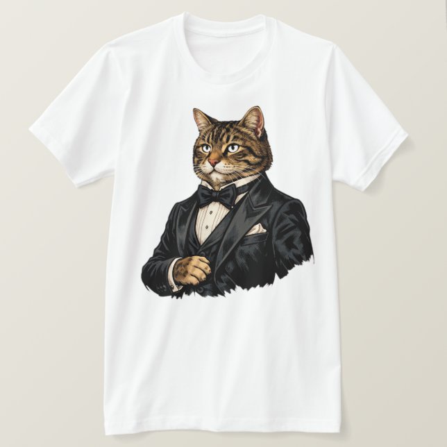 Herrkatt Smoking T-Shirt (Design framsida)