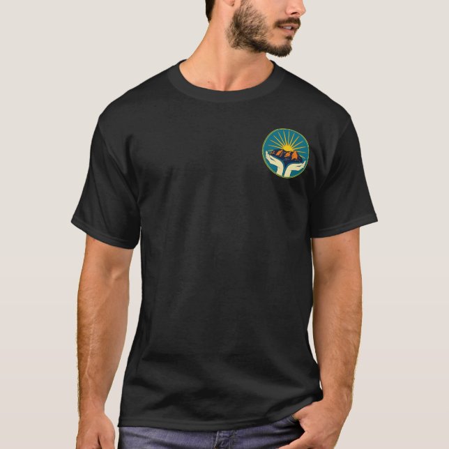 Herrkläder med orangea bokstäver t shirt (Framsida)