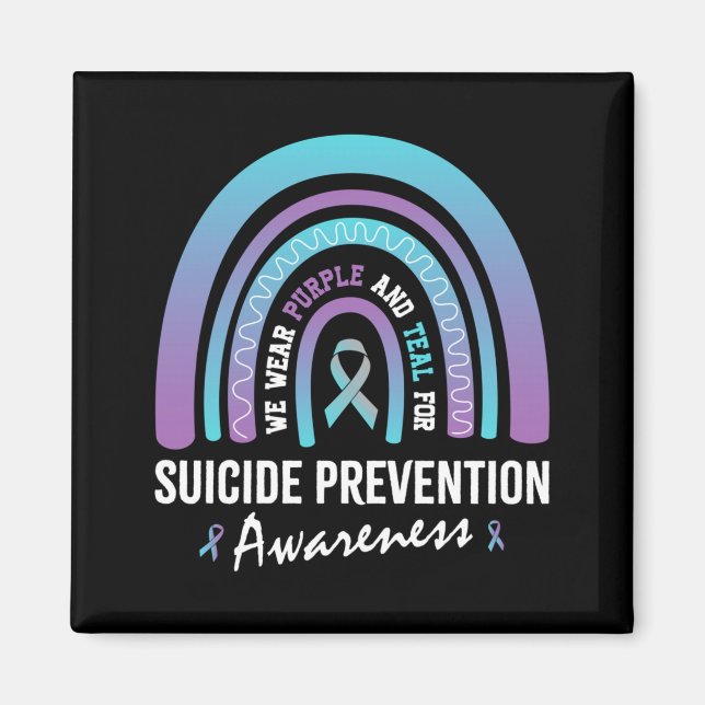 Herrkläder Teal Lila För Suicide Prevention Magnet (Framsidan)
