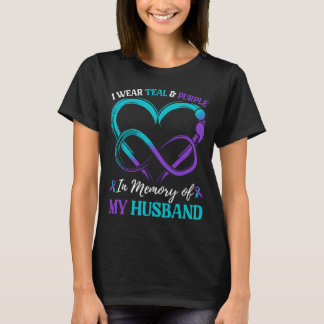 Herrkläder Teal Lila Till Minne Av Make T Shirt