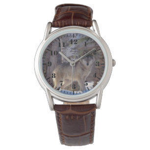 Herrklassiskt ur/Djurliv Varg Armbandsur
