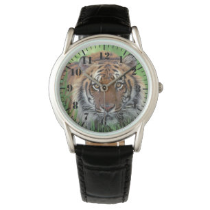 Herrklassiskt ur/Tiger i naturen Armbandsur