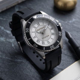 Herrklocka i svart silikon | Anpassade romerska si Armbandsur