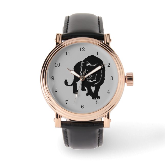 Herrklocka med Lejon Armbandsur (Framsida)