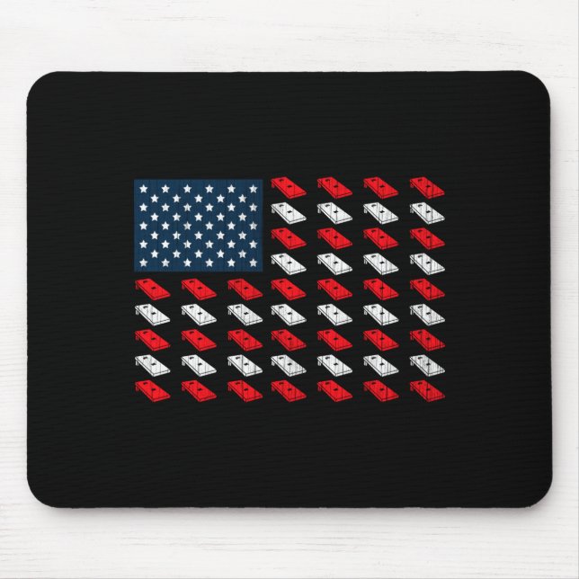 Herrmatchande cornhole amerikansk flagga juli 4 musmatta (Framsidan)