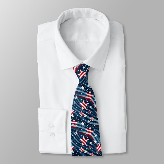 Herrpatriotisk USA-halsduk Slips (Bunden)