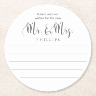 Herrskaprådgivningbröllop Underlägg Papper Rund