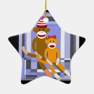 HerrskapsockaMonkey. Julgransprydnad Keramik