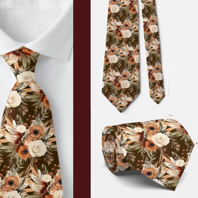 Herrslig cravatt | Bröllop & Evenemang Blommig hal Slips (Skapare uppladdad)