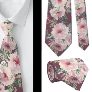 Herrslig halsduk Blommig halsduk för bröllop och Slips