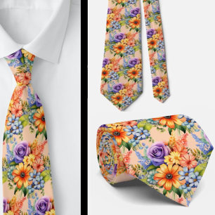 Herrslig halsduk Blommig halsduk för bröllop och Slips