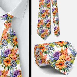Herrslig halsduk Blommig halsduk för bröllop och Slips
