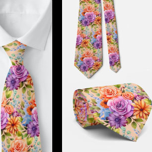 Herrslig halsduk Blommig halsduk för bröllop och Slips