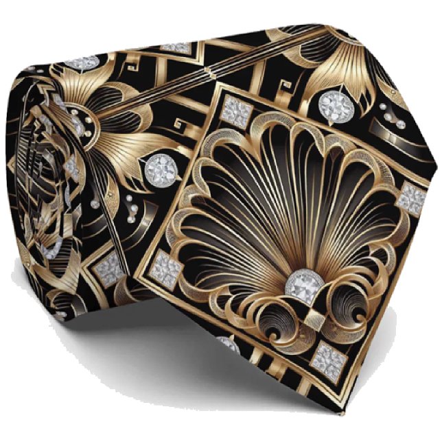 Herrslips | Art Deco-falska diamant halsbandstyger Slips (Skapare uppladdad)