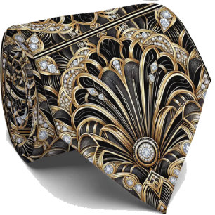 Herrslips Art Deco-falska diamant halsbandstyger Slips