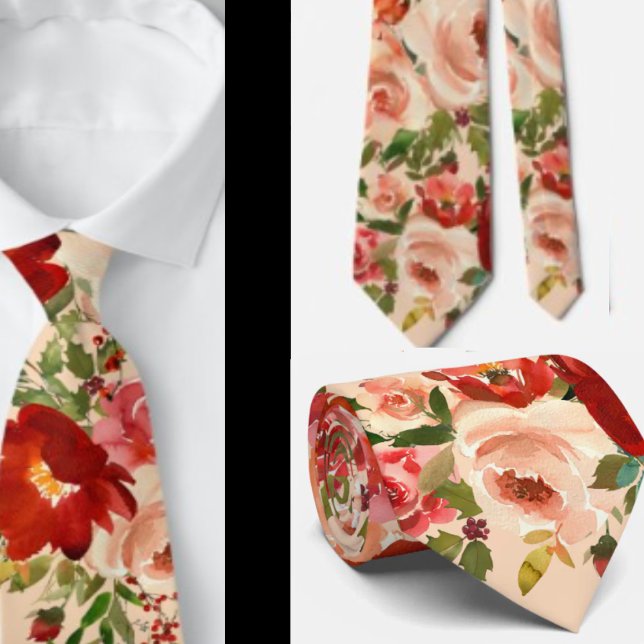 Herrslips | Bröllops- och evenemangsblommig halsdu Slips (Skapare uppladdad)