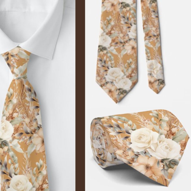 Herrslips | Bröllops- och evenemangsblommig halsdu Slips (Skapare uppladdad)