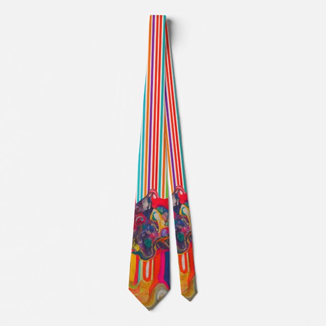 Herrslipsdesign, flerfärgad slips, snygg slips (Framsida)