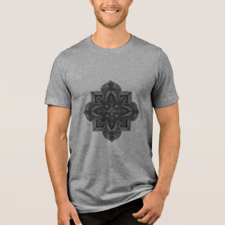 Herrt-shirt med geometrisk grå och svart mandala t shirt