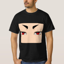 Herrt-shirt med röda, djärva anime-ögon