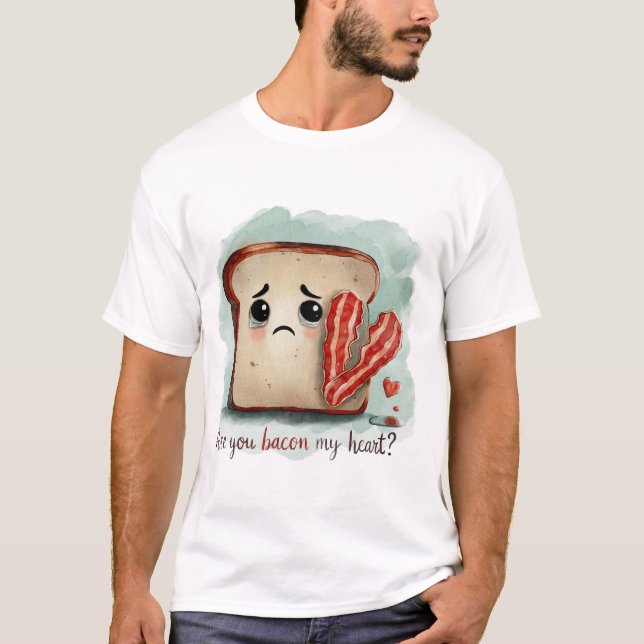 Herrt-shirt med sorgligt bröd t shirt (Framsida)