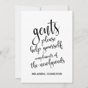 Herrtoalettkorg Prisvärd Bröllopsskylt