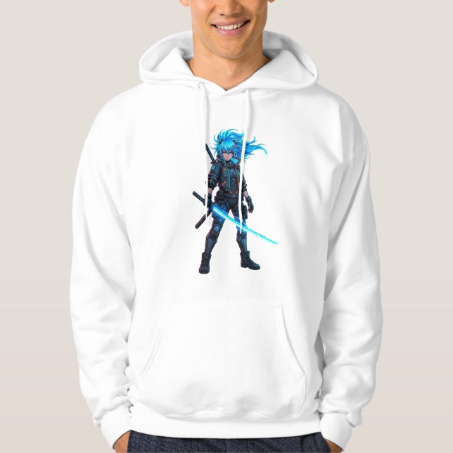 Herrtröjor med aneme hoodie (Framsida)