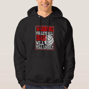 Herrvolleyboll Grafisk  Varning Pappa Kommer Att S Hoodie