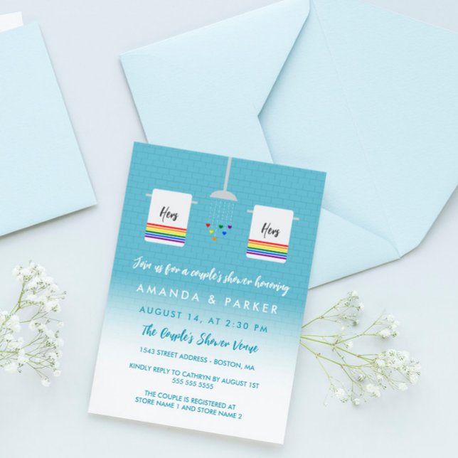 Hers and Hers Lesbisk Couple’s Shower Inbjudningar (Skapare uppladdad)
